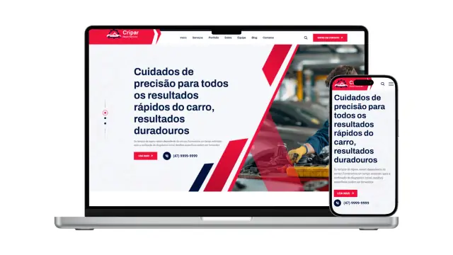 Site Mecânica (modelo de site) criado pela EDM Tech Solutions