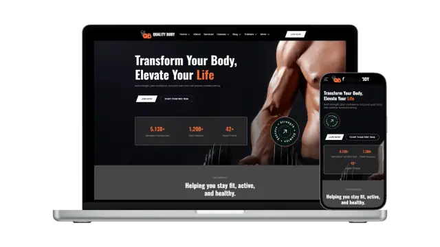 Site Academia (modelo de site) criado pela EDM Tech Solutions
