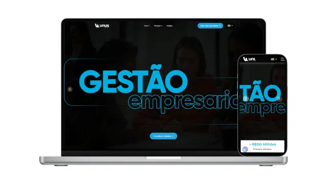 Site UNUS Solutions (consultoria) criado pela EDM Tech Solutions