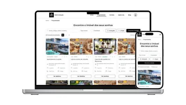 Site EDM Imóveis (portal imobiliário) criado pela EDM Tech Solutions