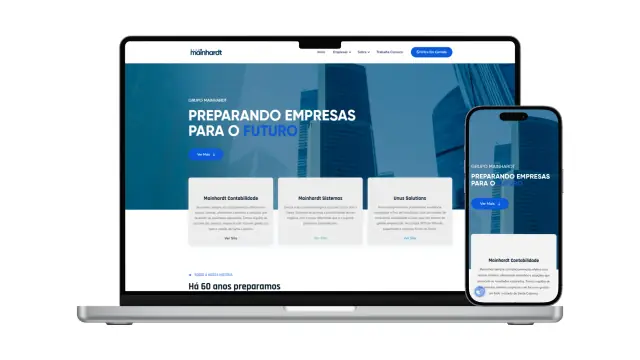 Site Grupo Mainhardt (empresa) criado pela EDM Tech Solutions