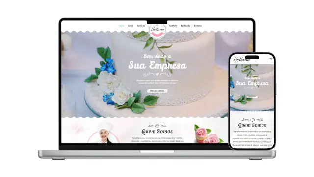Site Confeitaria (modelo de site) criado pela EDM Tech Solutions